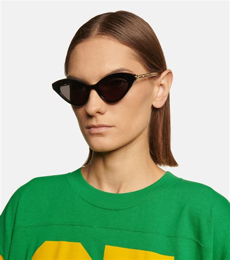 gucci cat eye sunglasses on face|cat eye gucci sunglasses women's.